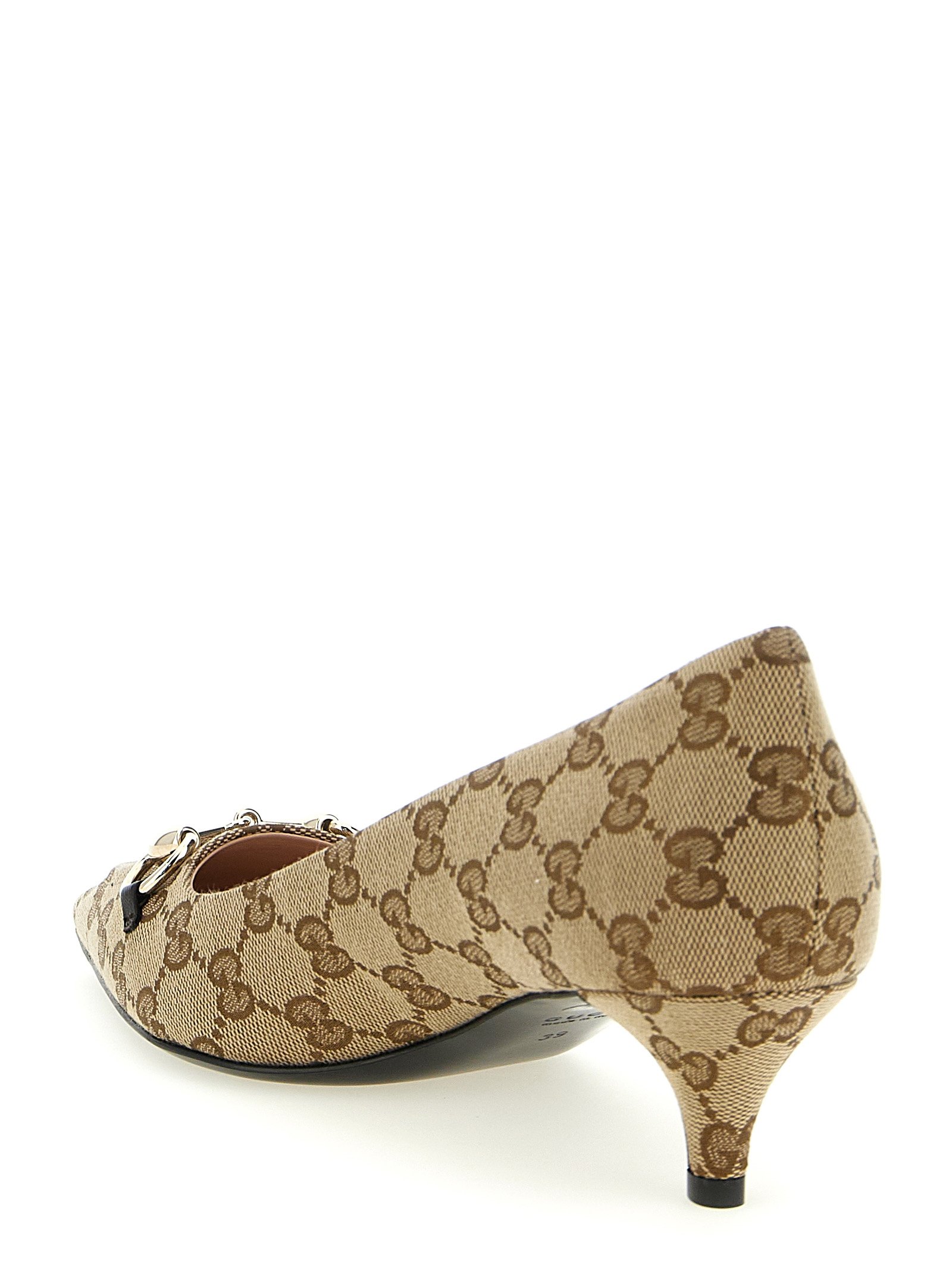 Gucci Beige Polyester Mid Heel Pumps - Image 3
