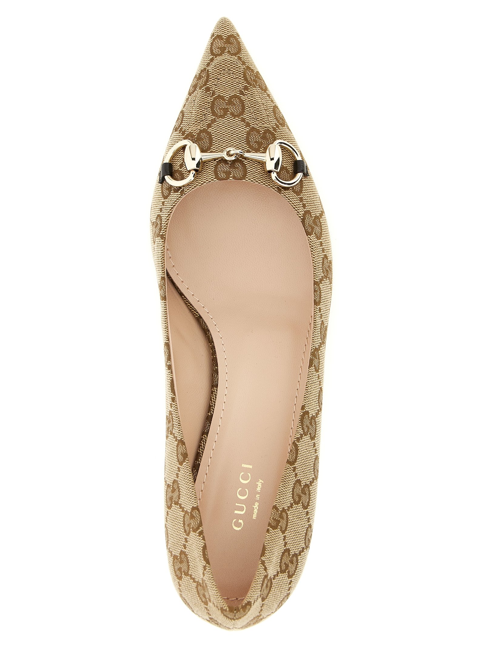 Gucci Beige Polyester Mid Heel Pumps - Image 4