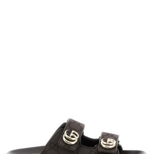 Gucci Brown Cotton Slides