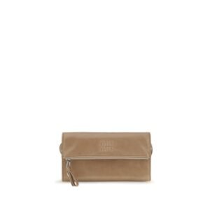 Miu Miu Beige Calf Leather Bos Taurus Clutch Bag