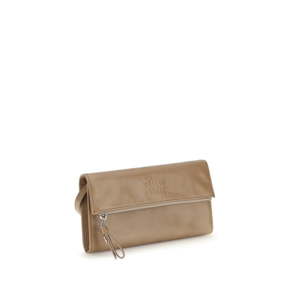 Miu Miu Beige Calf Leather Bos Taurus Clutch Bag - Image 2