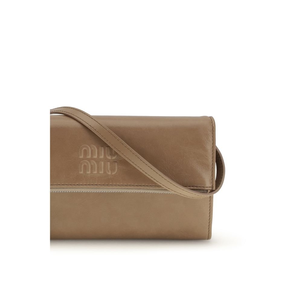 Miu Miu Beige Calf Leather Bos Taurus Clutch Bag - Image 4