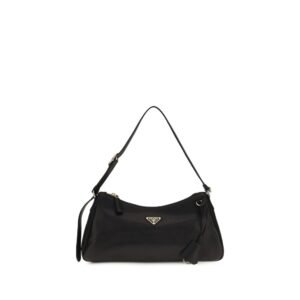 Prada Black Calf Leather Bos Taurus Shoulder Bag