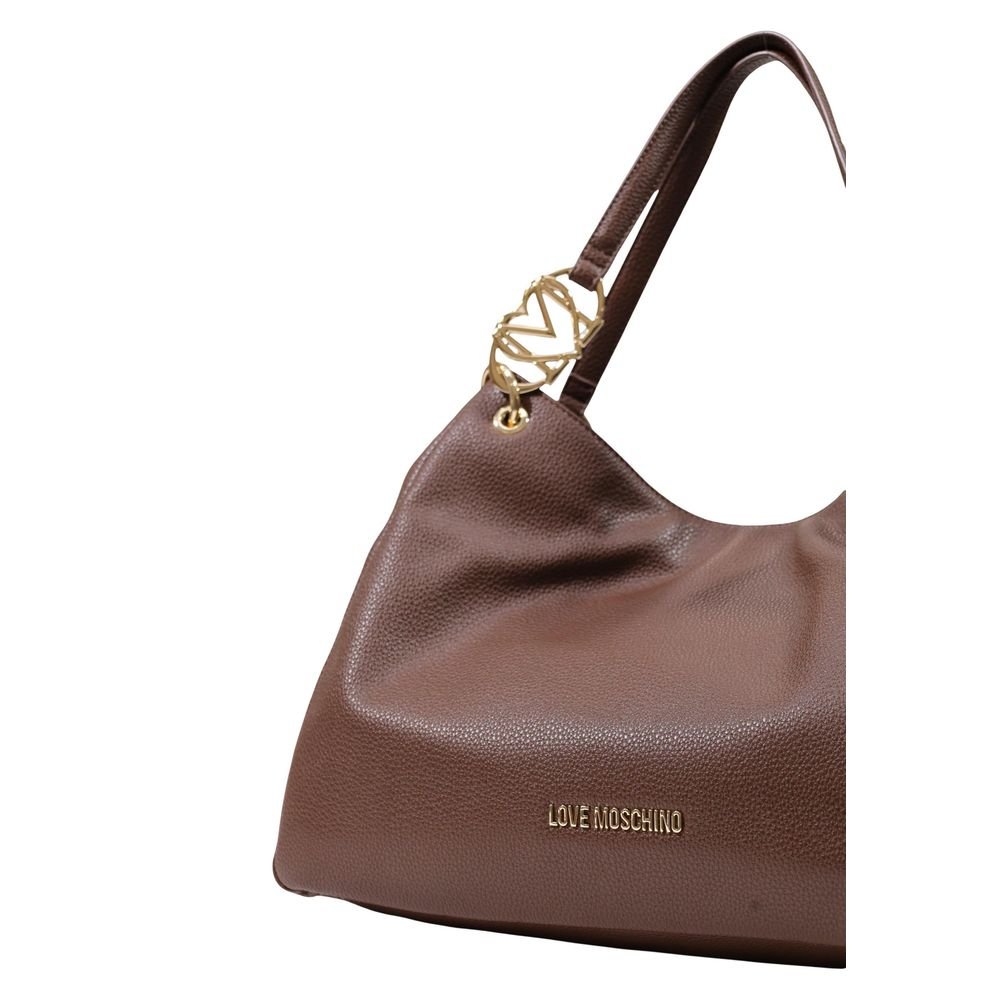 Love Moschino Brown Polyethylene Handbag - Image 4