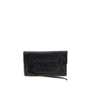 Balenciaga Black Lamb Ovis Aries Clutch Bag