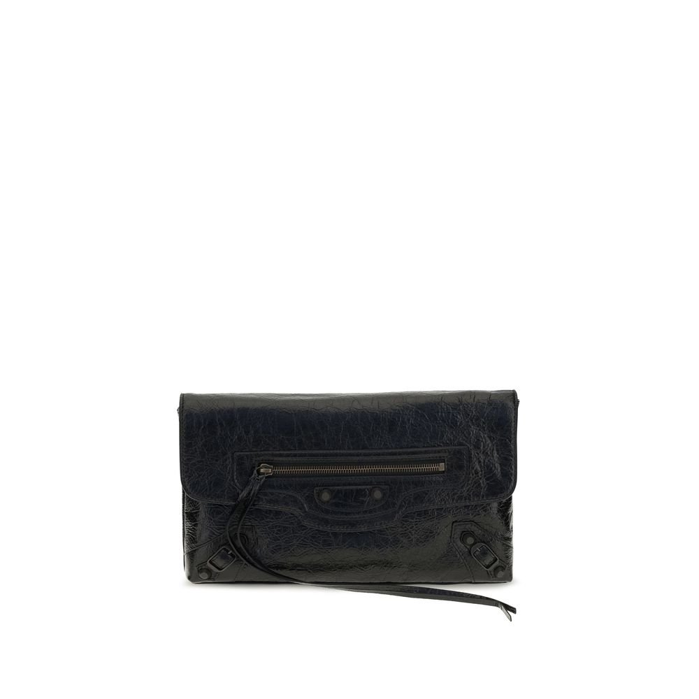 Balenciaga Black Lamb Ovis Aries Clutch Bag