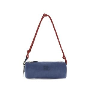 Miu Miu Blue Cotton Shoulder Bag