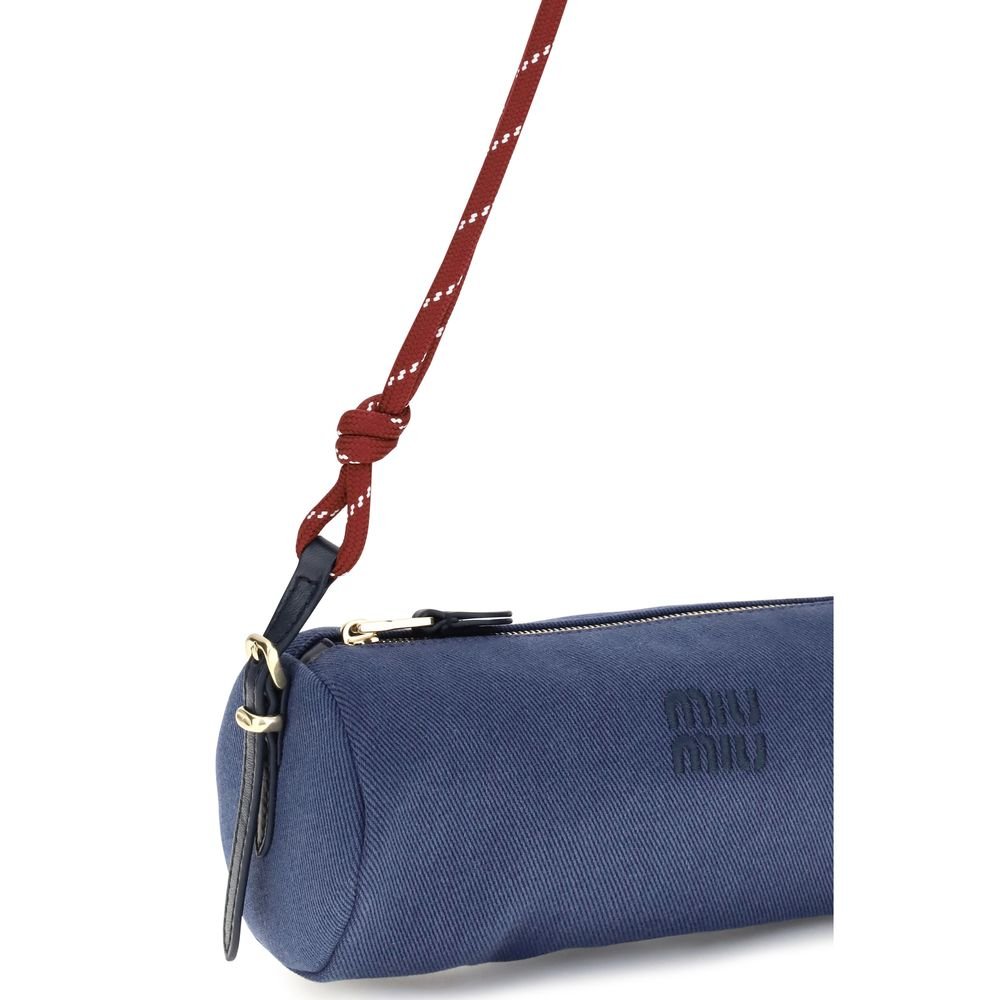 Miu Miu Blue Cotton Shoulder Bag - Image 4