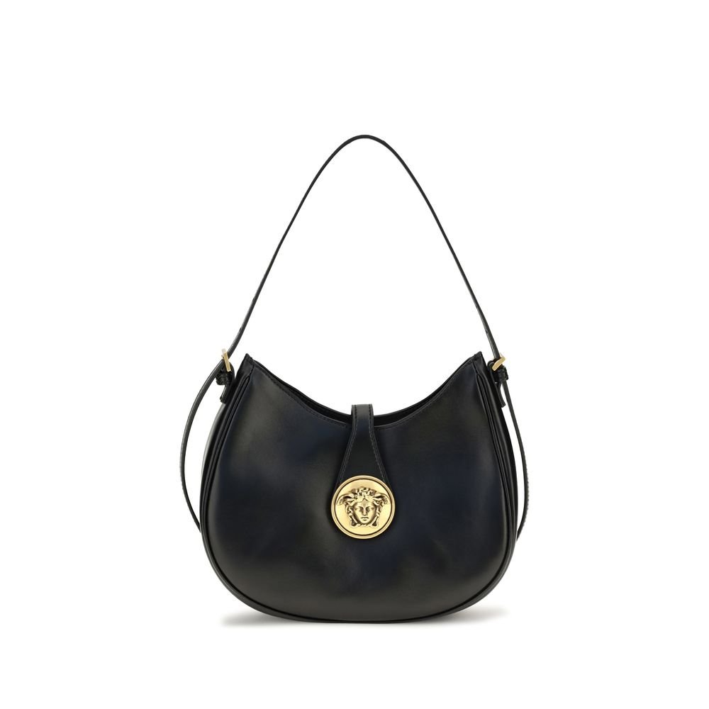 Versace Black Calf Leather Bos Taurus Shoulder Bag