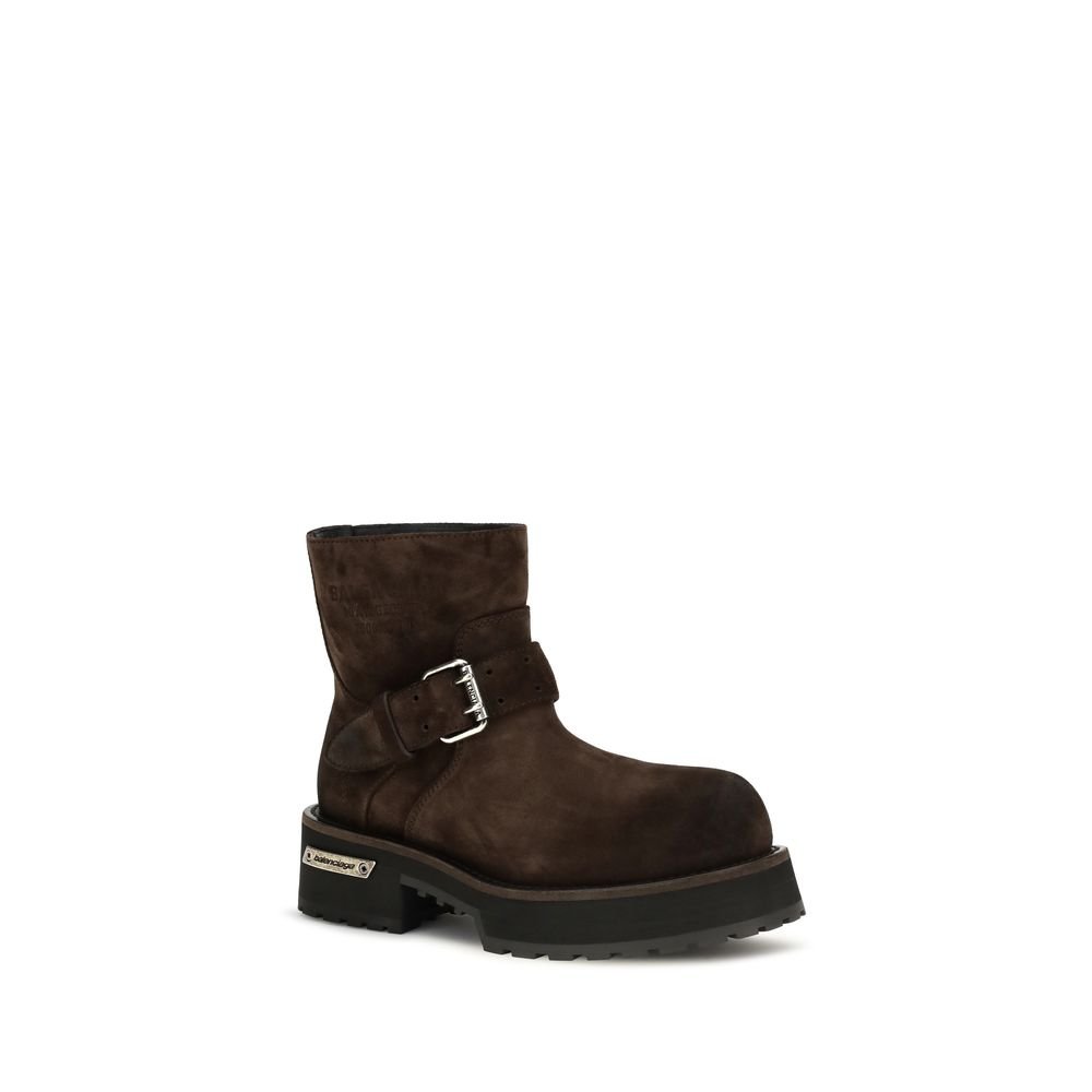 Balenciaga Brown Calf Leather Bos Taurus Ankle Boots - Image 2