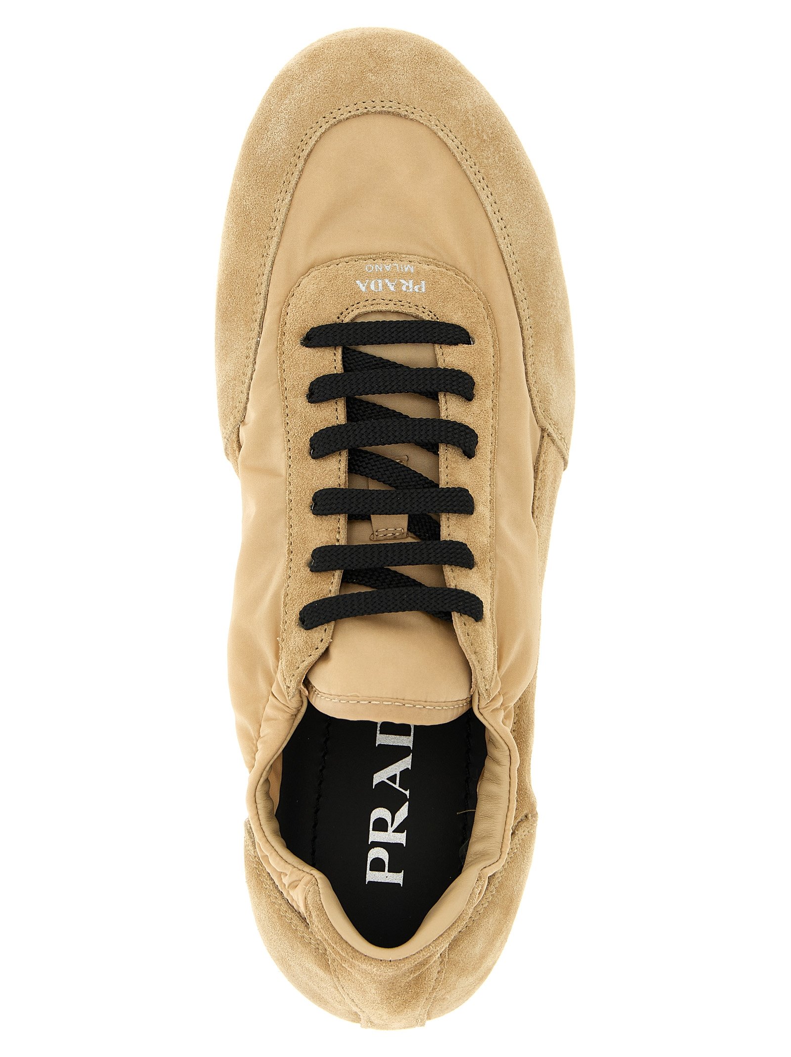 Prada Beige Polyamide Athletic Sneakers - Image 4