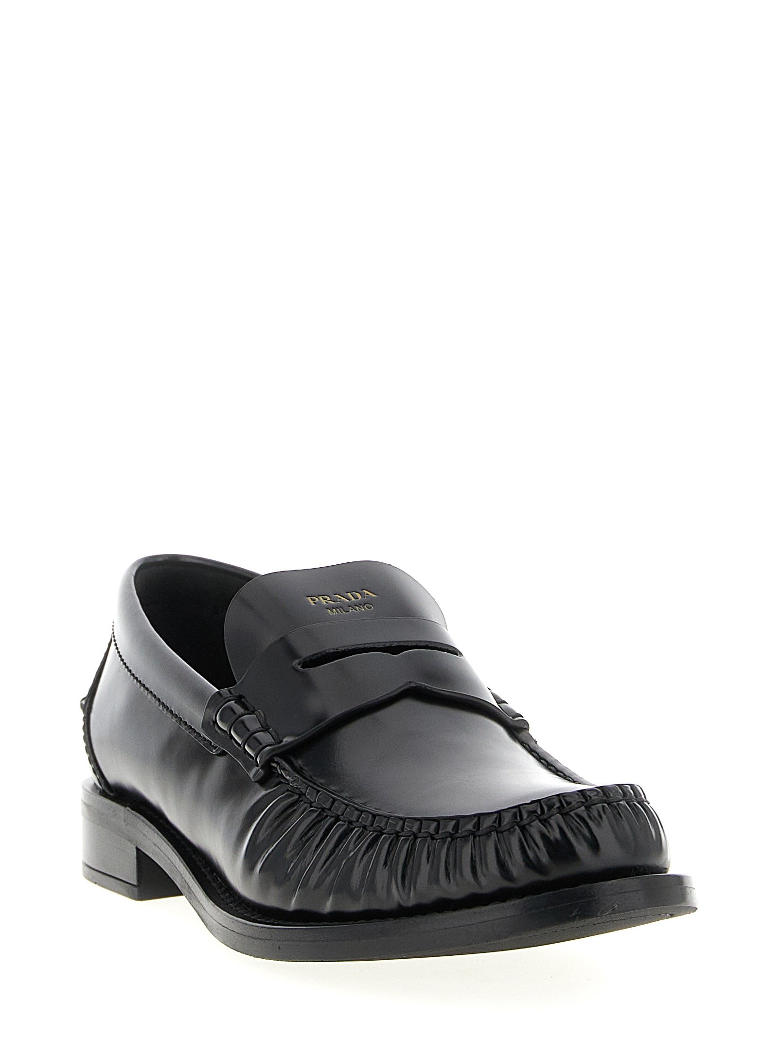 Prada Black Calfskin Slip-On Loafers - Image 2