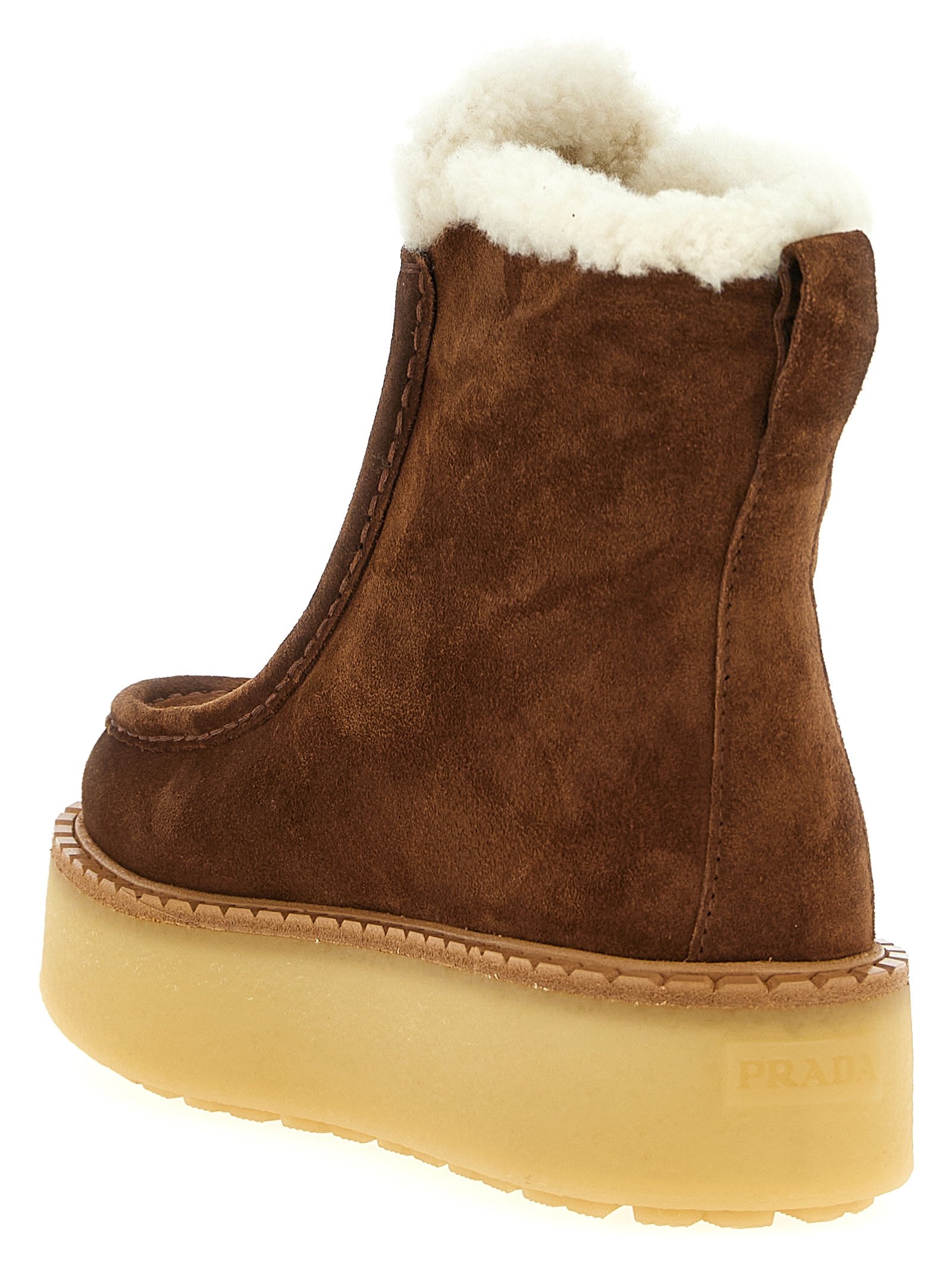 Prada Brown Calfskin Ankle Boots - Image 3