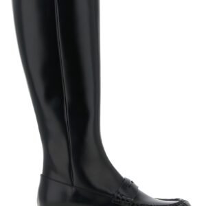 Prada Black Calfskin Over The Knee