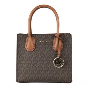 Michael Kors MICHAEL KORS Mercer 35S1GM9M2B Medium Logo And Leather Accordion Crossbody Bag In Brown