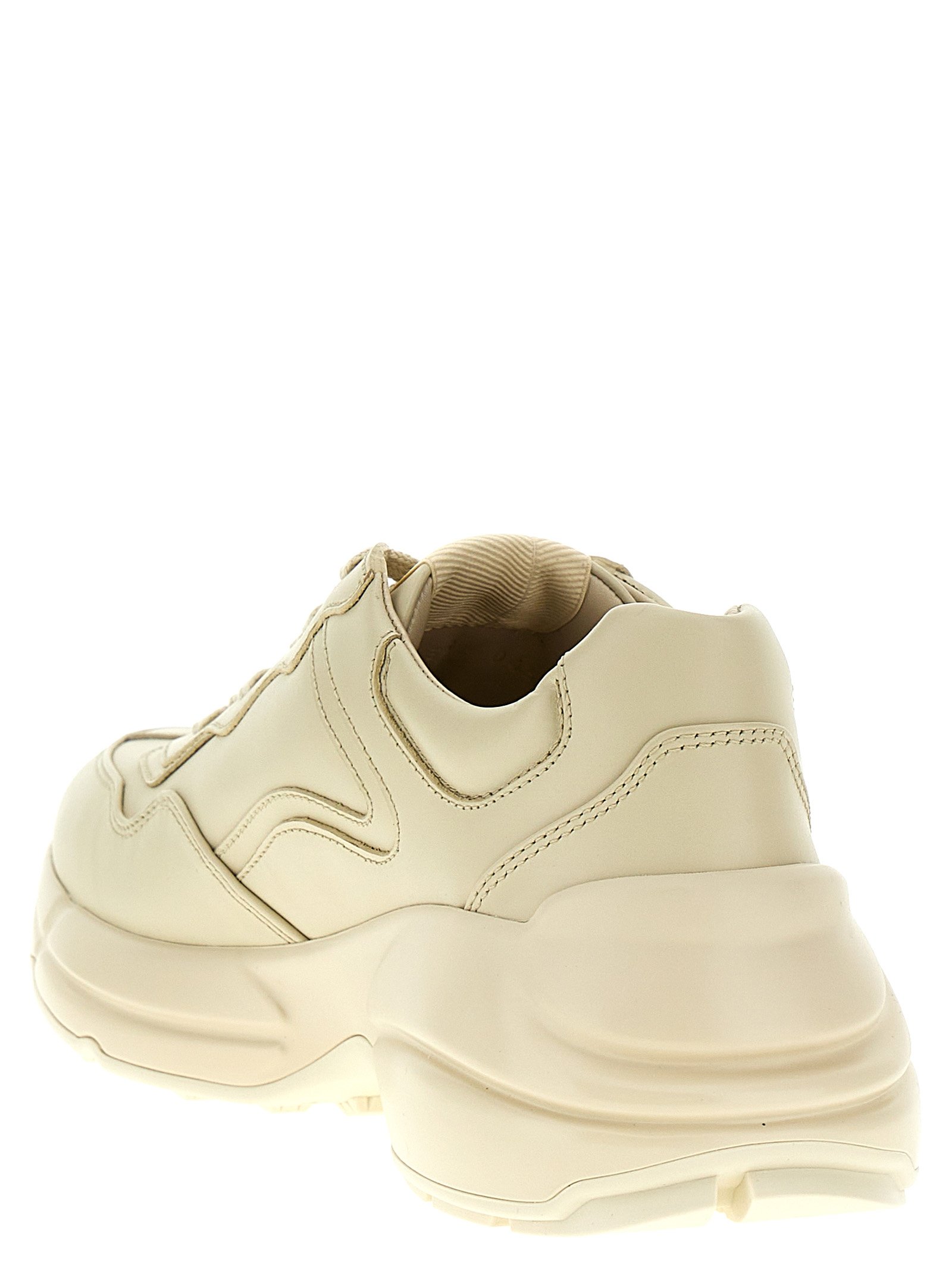 Gucci White Calfskin Chunky Sneakers - Image 3