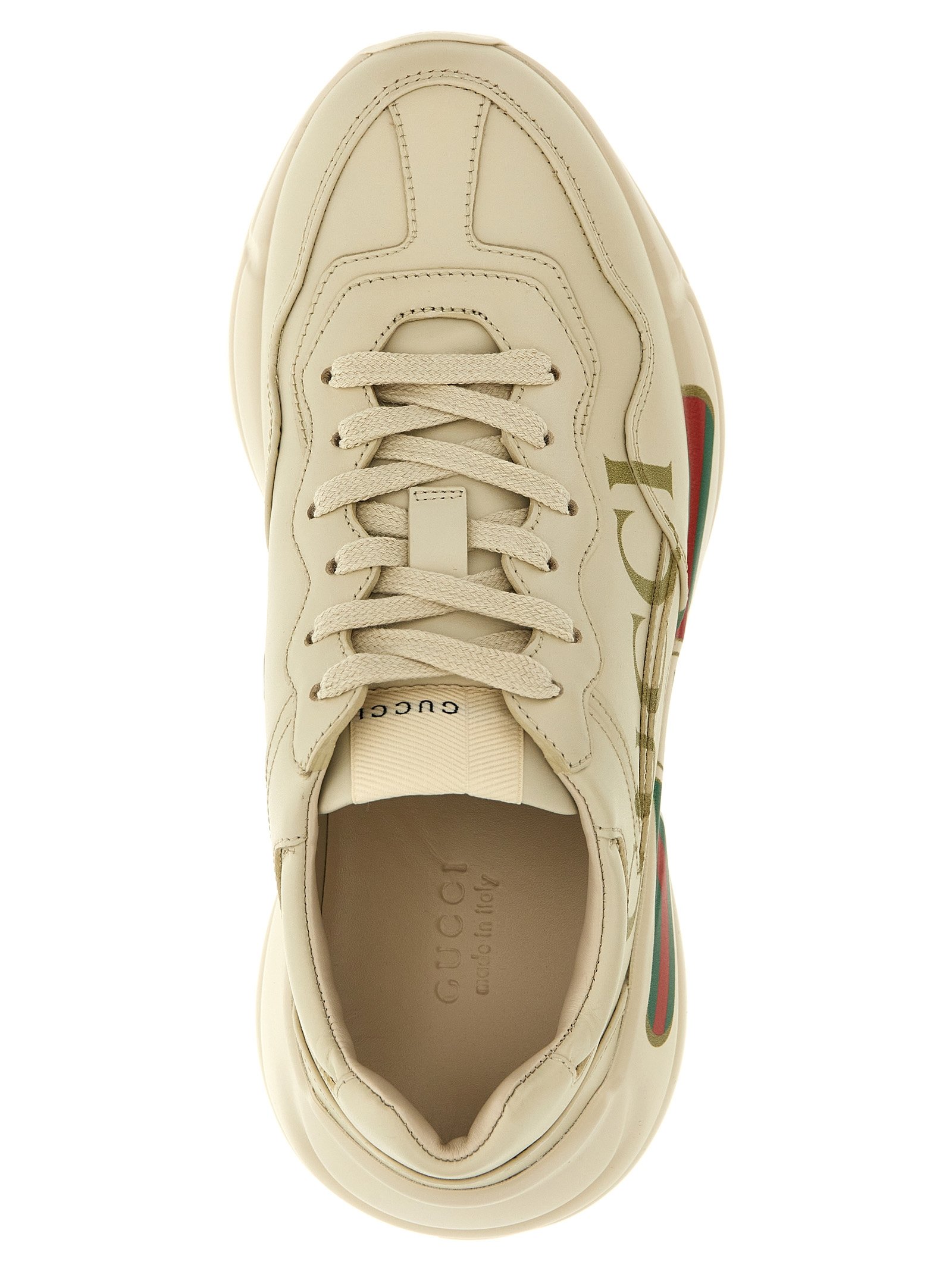 Gucci White Calfskin Chunky Sneakers - Image 4