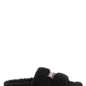 Balenciaga Black Polyester Slides