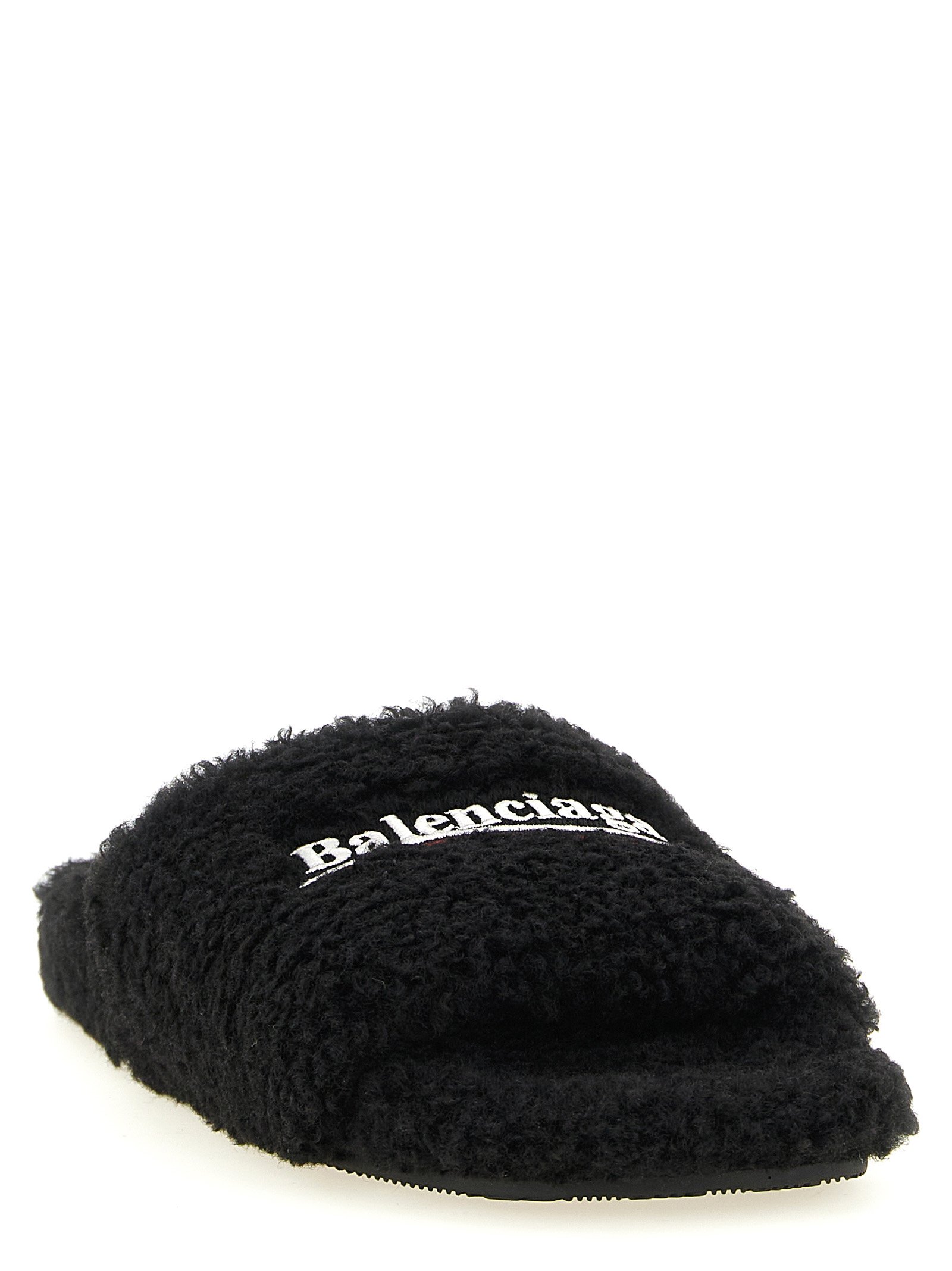 Balenciaga Black Polyester Slides - Image 2