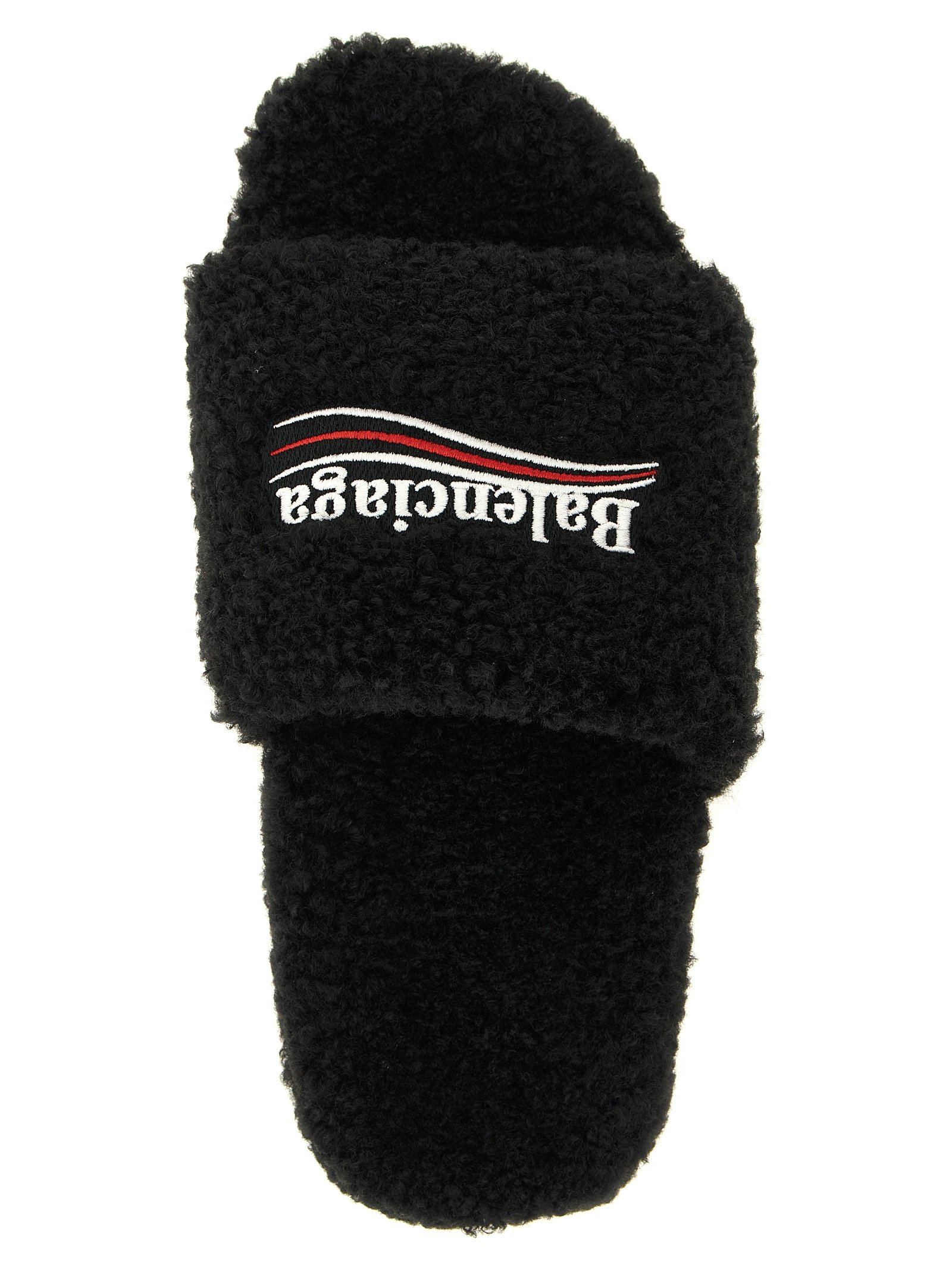Balenciaga Black Polyester Slides - Image 4