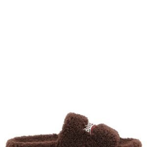 Balenciaga Brown Polyester Slides