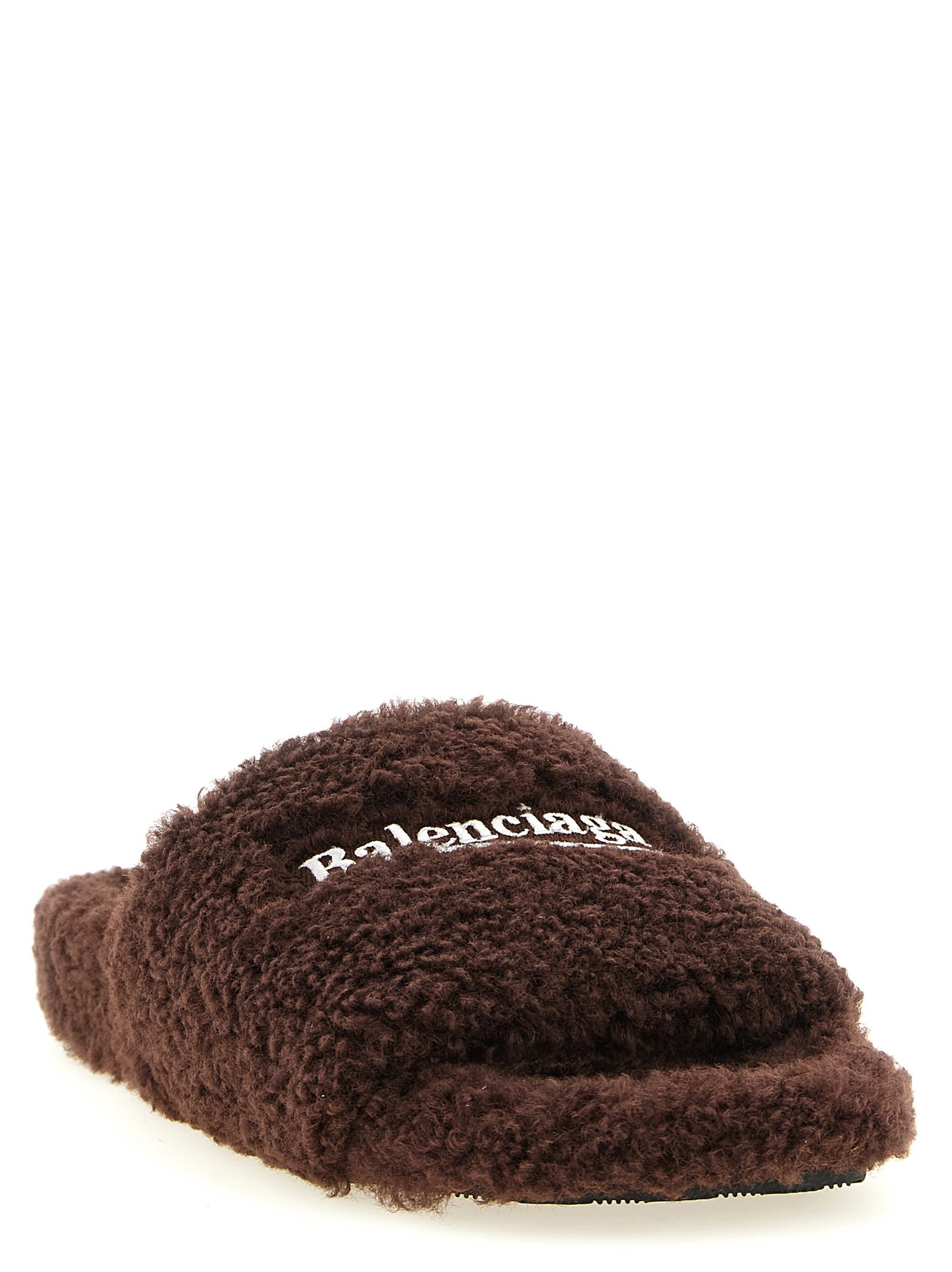 Balenciaga Brown Polyester Slides - Image 2