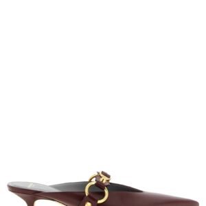 Balenciaga Bordeaux Calfskin Mid Heel Pumps