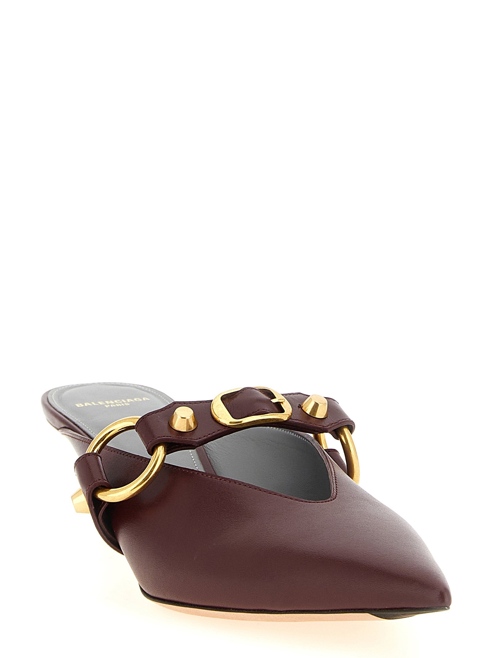 Balenciaga Bordeaux Calfskin Mid Heel Pumps - Image 2