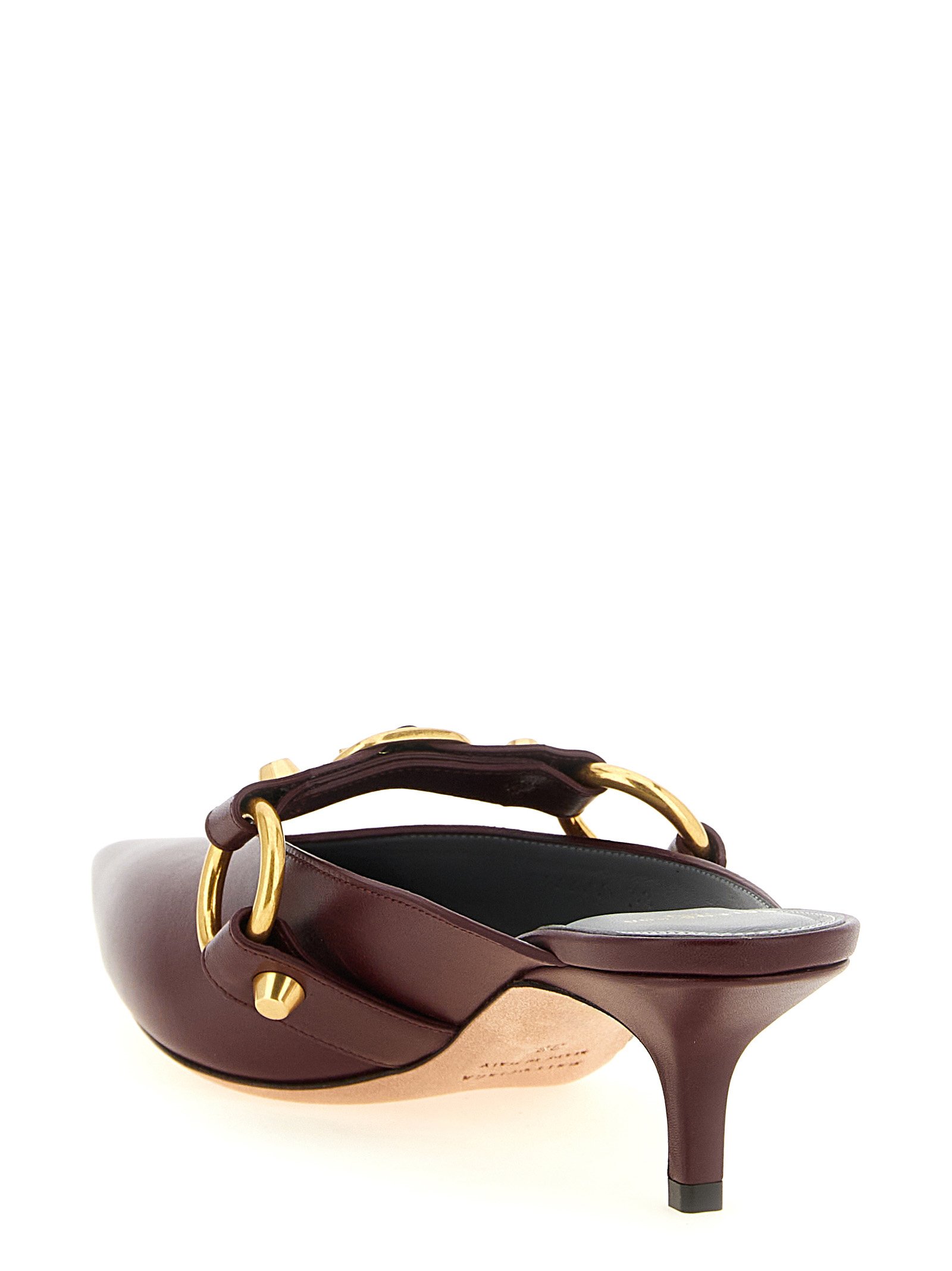 Balenciaga Bordeaux Calfskin Mid Heel Pumps - Image 3
