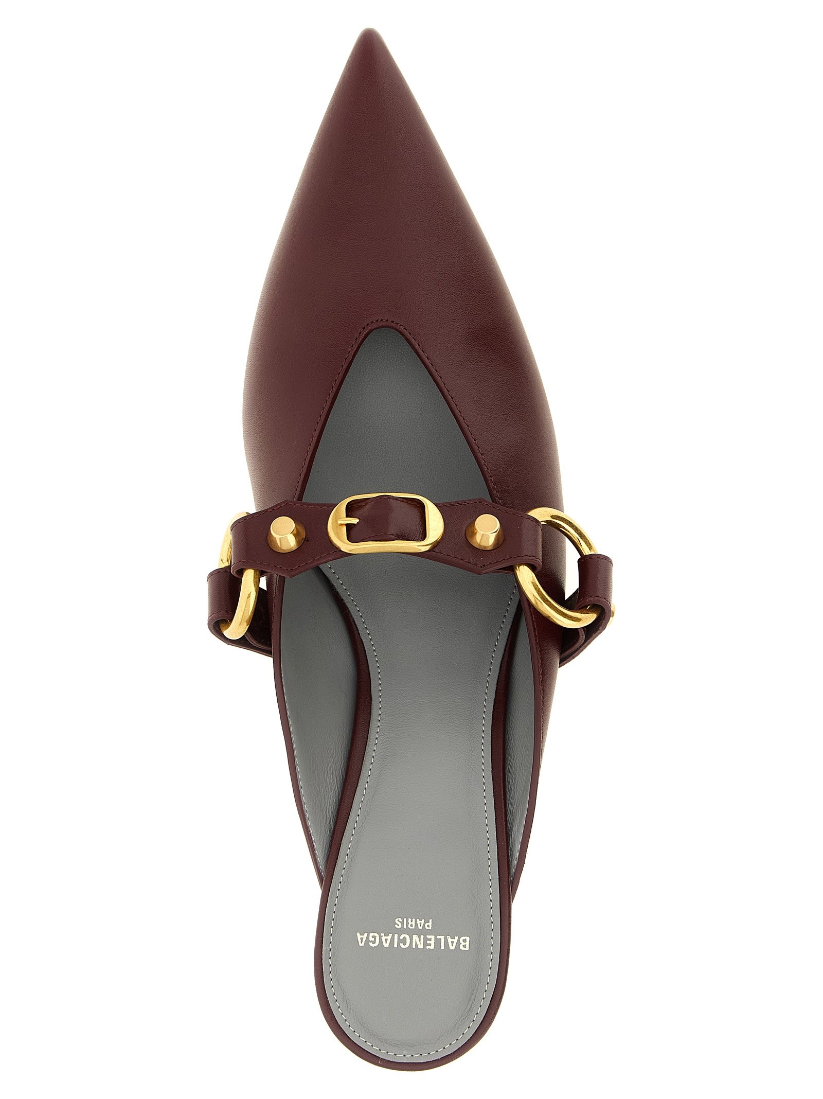 Balenciaga Bordeaux Calfskin Mid Heel Pumps - Image 4