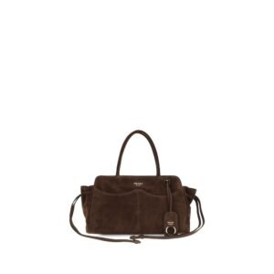 Prada Brown Suede Leather Shoulder Bag