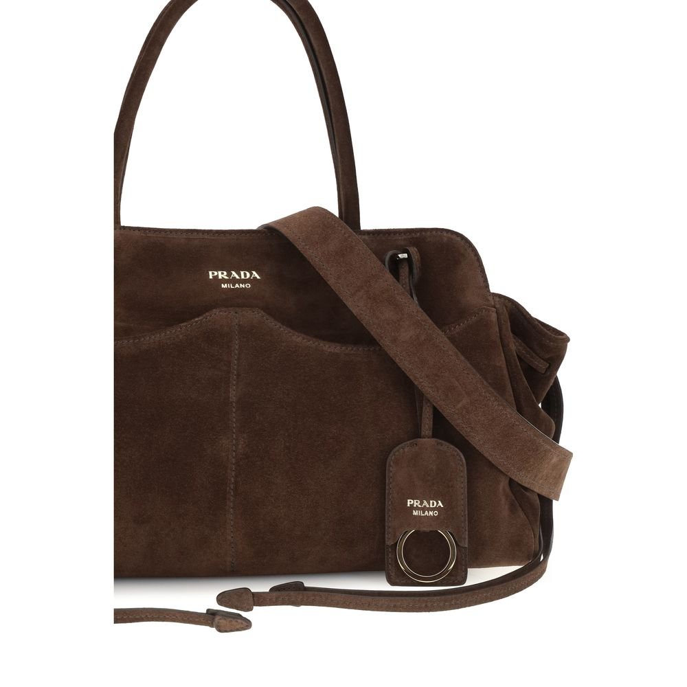 Prada Brown Suede Leather Shoulder Bag - Image 4