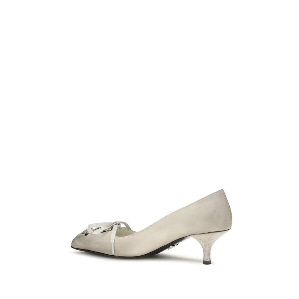 Prada White Calf Leather Bos Taurus Lace-Up - Image 3