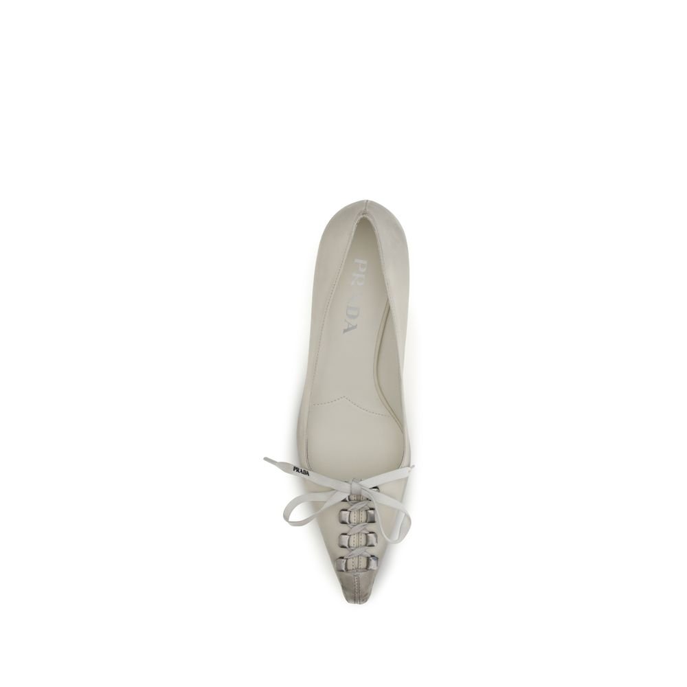 Prada White Calf Leather Bos Taurus Lace-Up - Image 4