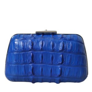 Balenciaga Blue Exotic Skin Leather Shoulder Crossbody Box Clutch Bag