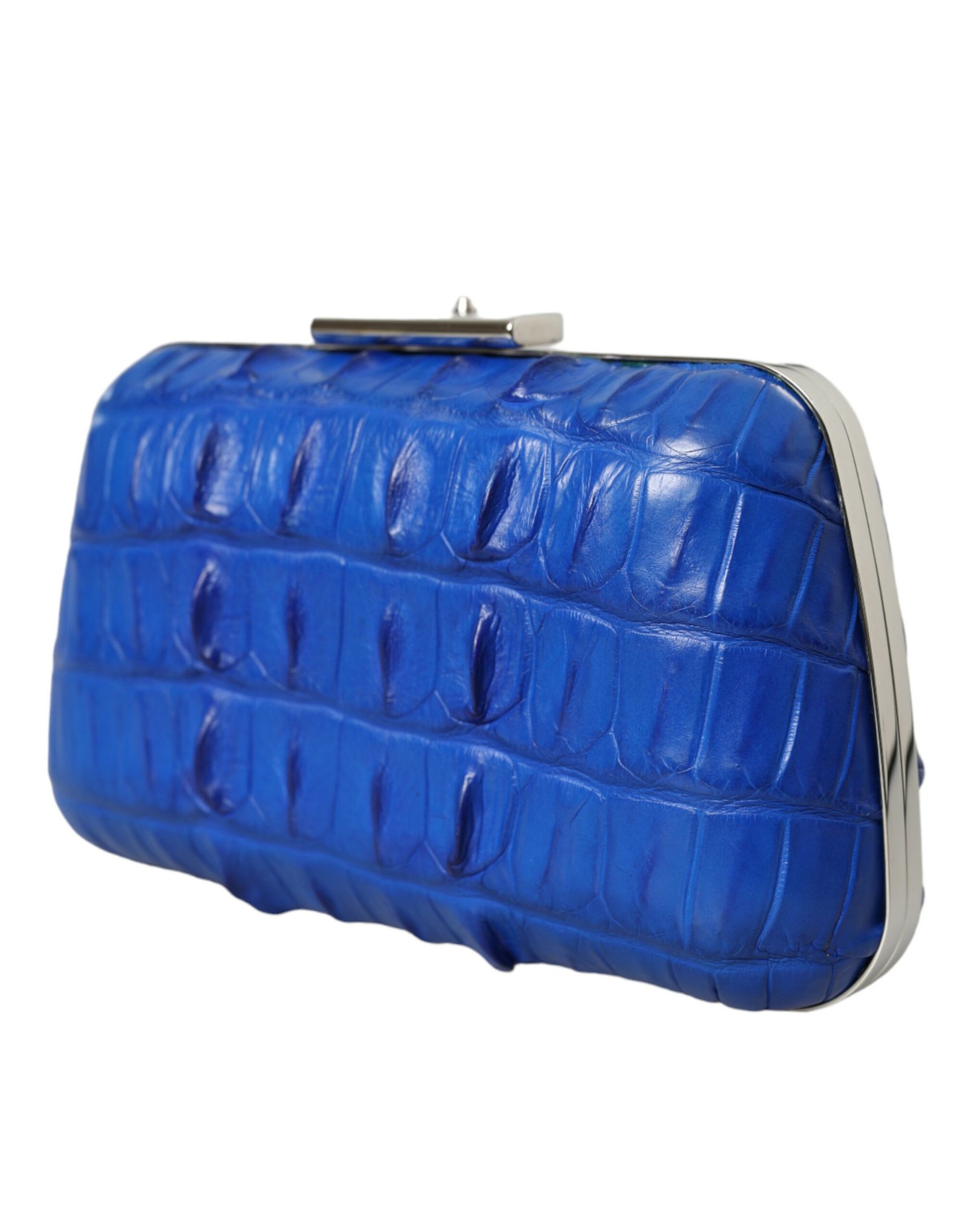Balenciaga Blue Exotic Skin Leather Shoulder Crossbody Box Clutch Bag - Image 2