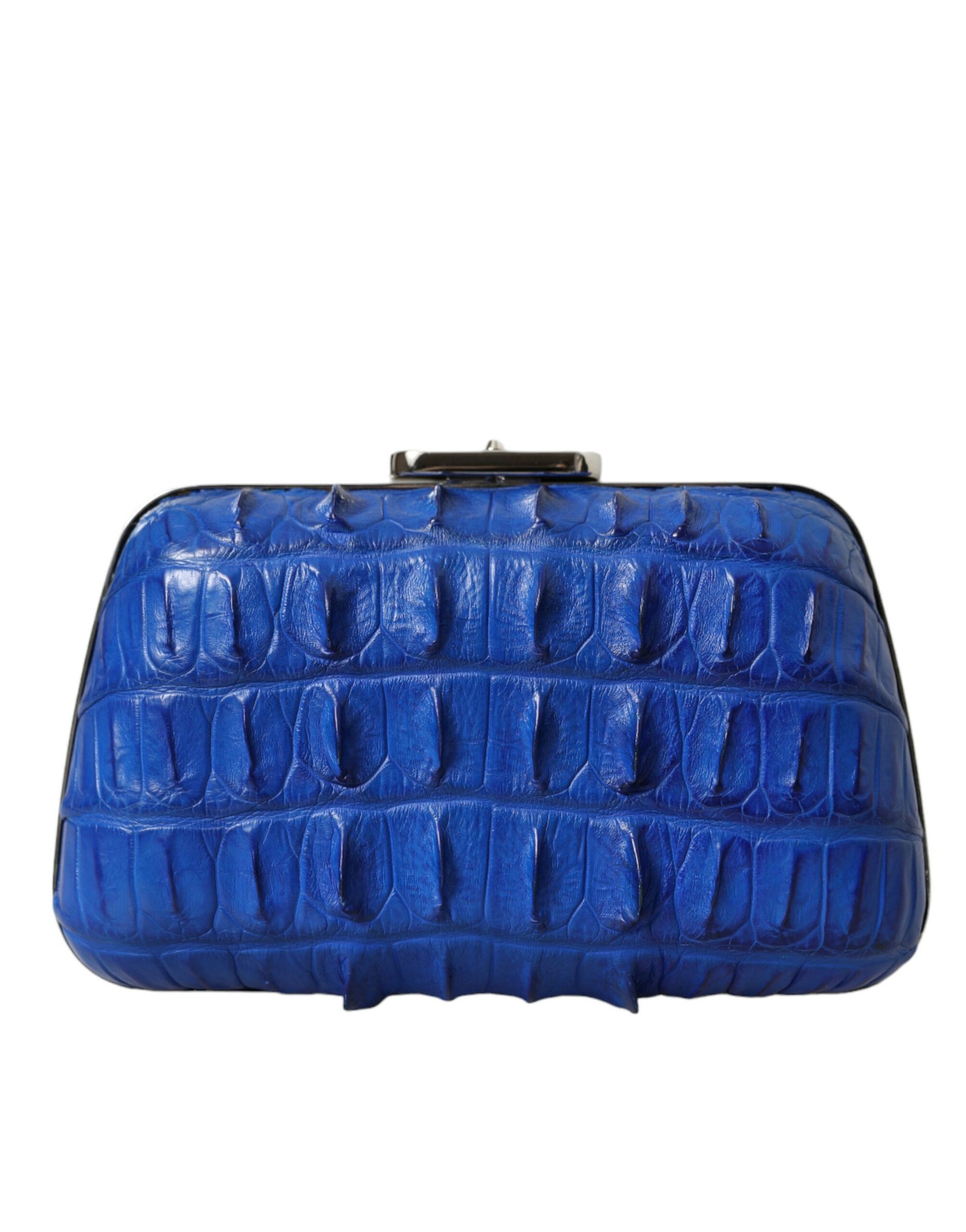 Balenciaga Blue Exotic Skin Leather Shoulder Crossbody Box Clutch Bag - Image 3