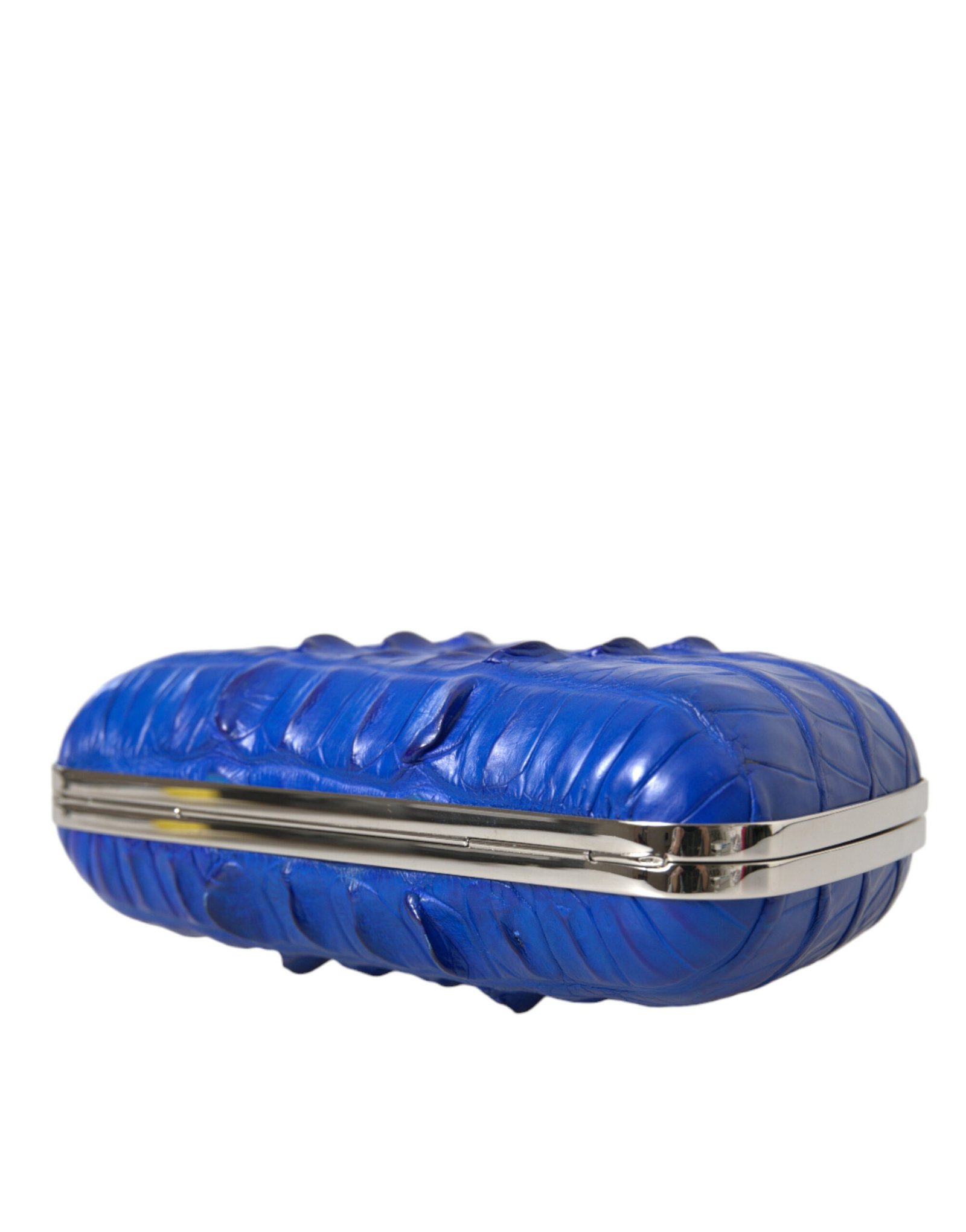 Balenciaga Blue Exotic Skin Leather Shoulder Crossbody Box Clutch Bag - Image 4