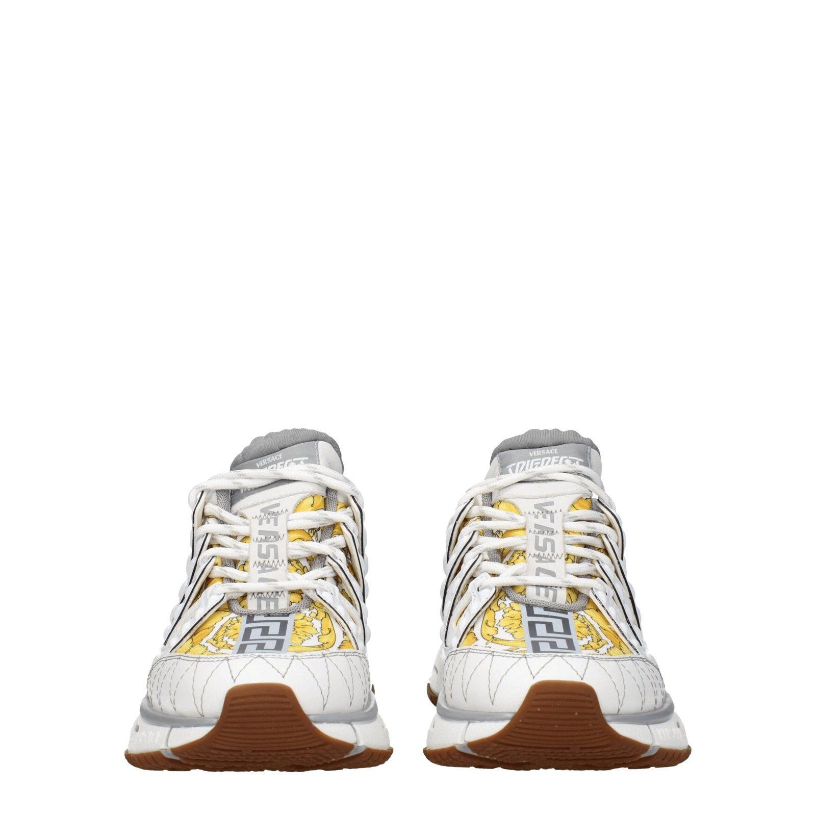 Versace White Fabric Athletic Sneakers - Image 3