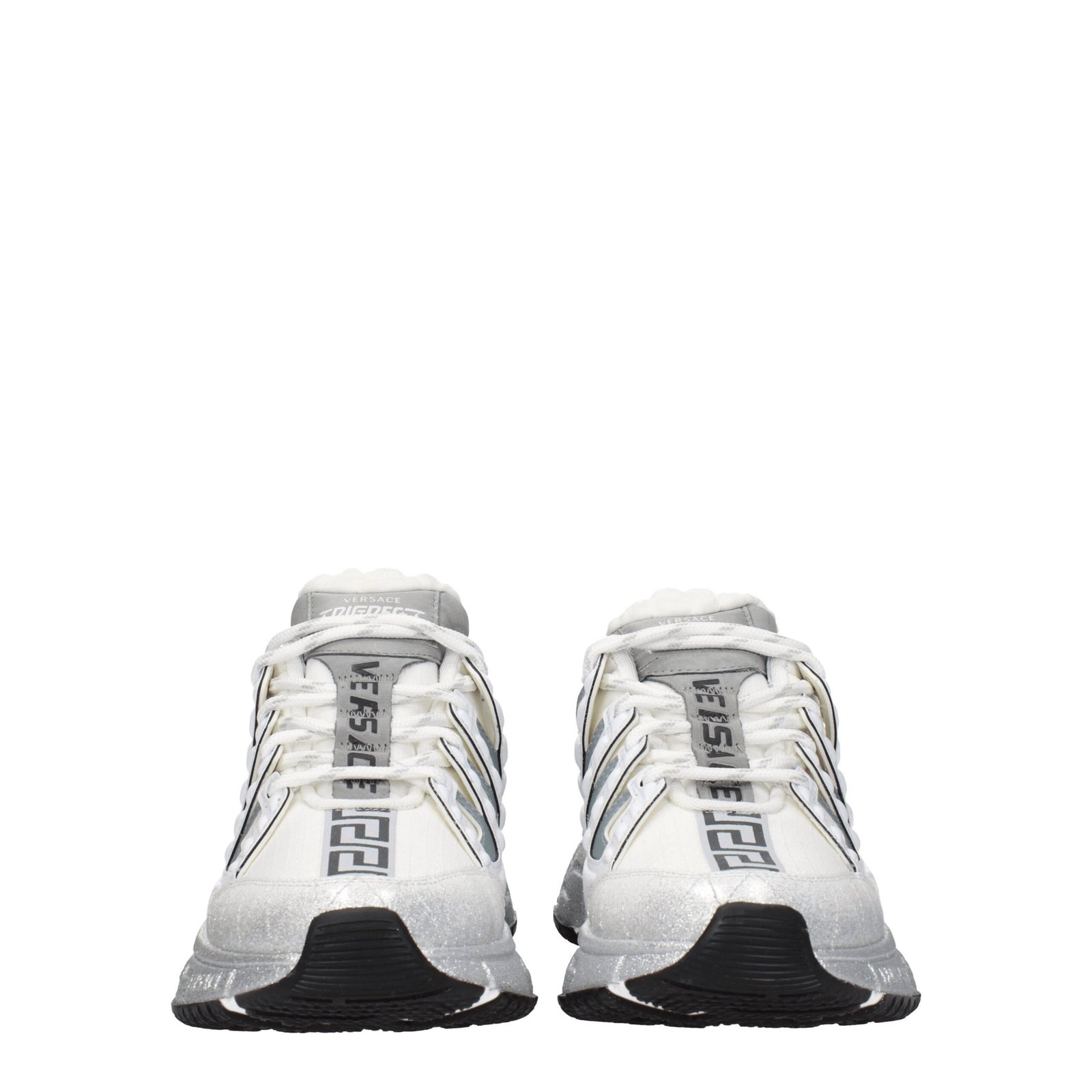 Versace White Fabric Athletic Sneakers - Image 3
