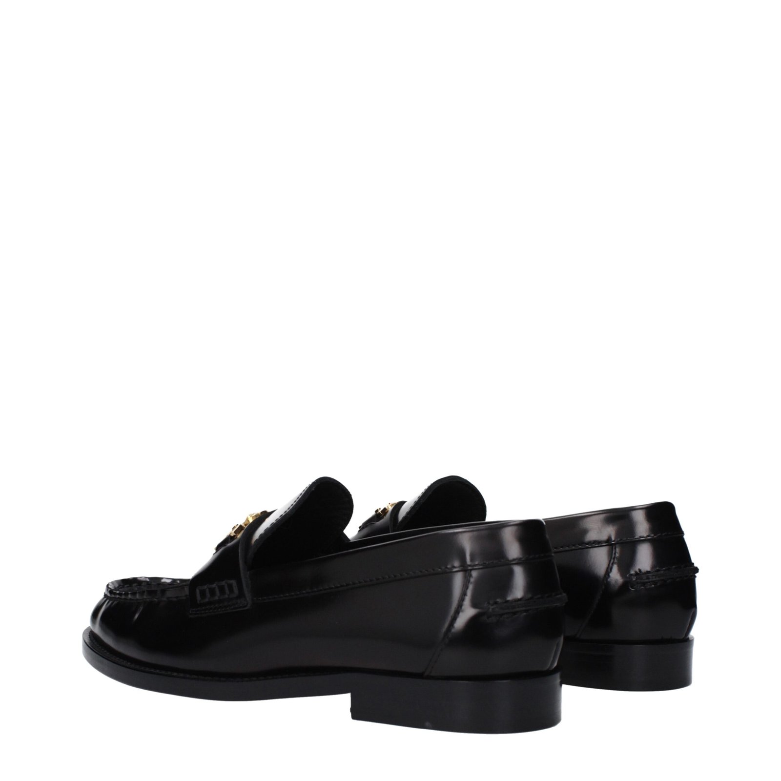 Versace Black Leather Slip-On Loafers - Image 4