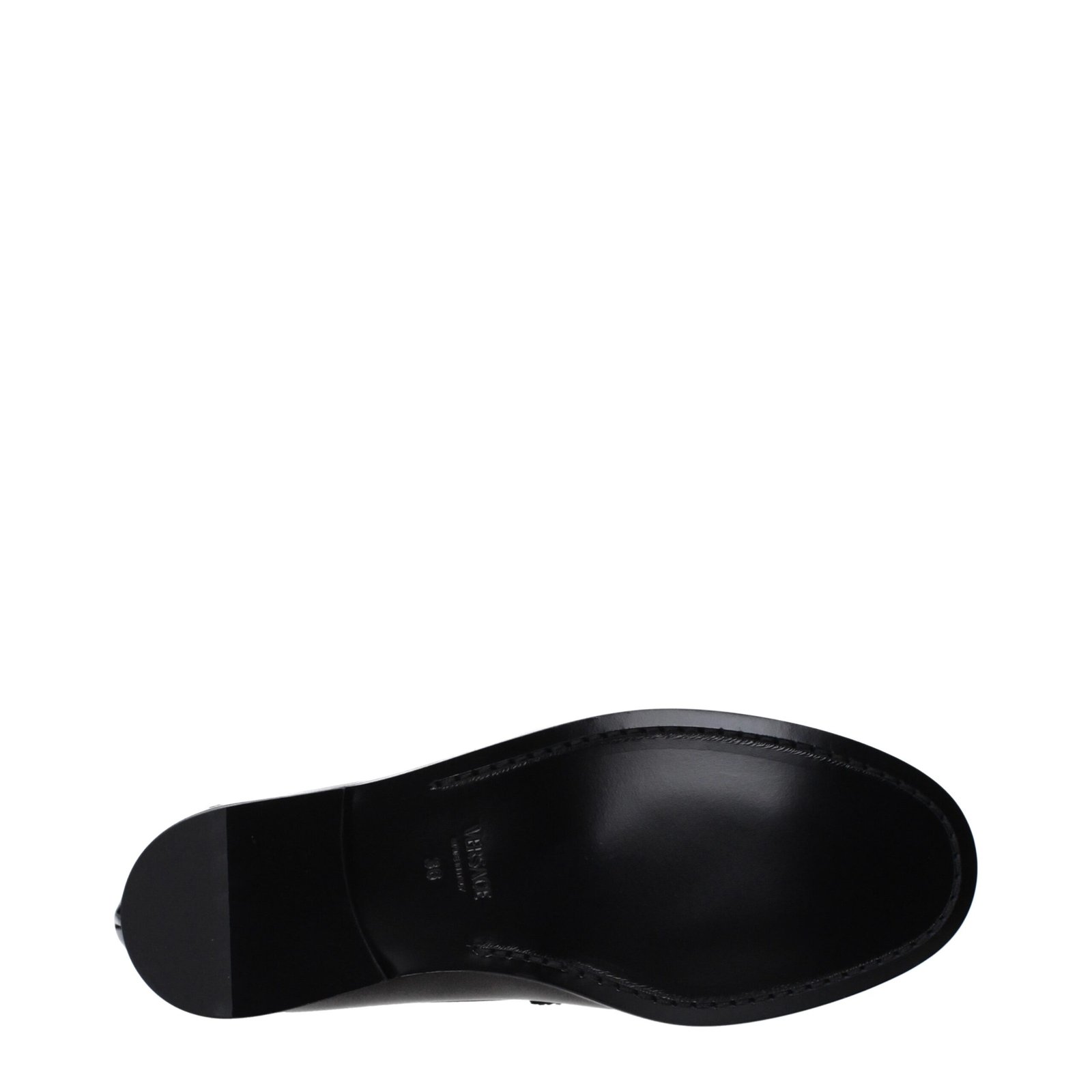 Versace Black Leather Slip-On Loafers - Image 5