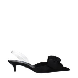 Versace Black Satin Flat Sandals