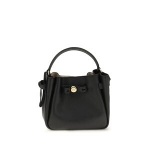 Tory Burch Black Calf Leather Bos Taurus Shoulder Bag