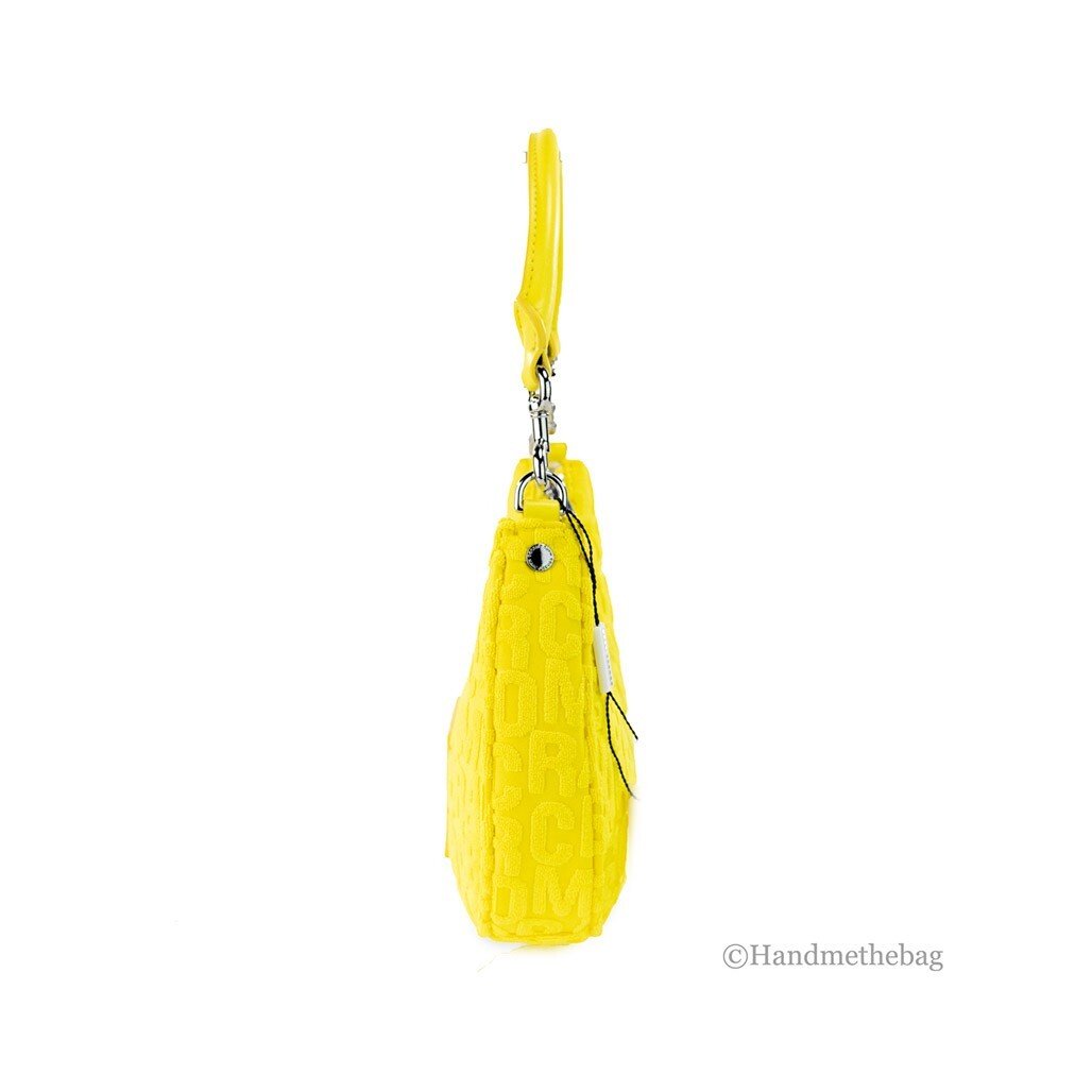 Marc Jacobs Monogram Terry Fabric Golden Kiwi Hobo Shoulder Bag Purse - Image 4