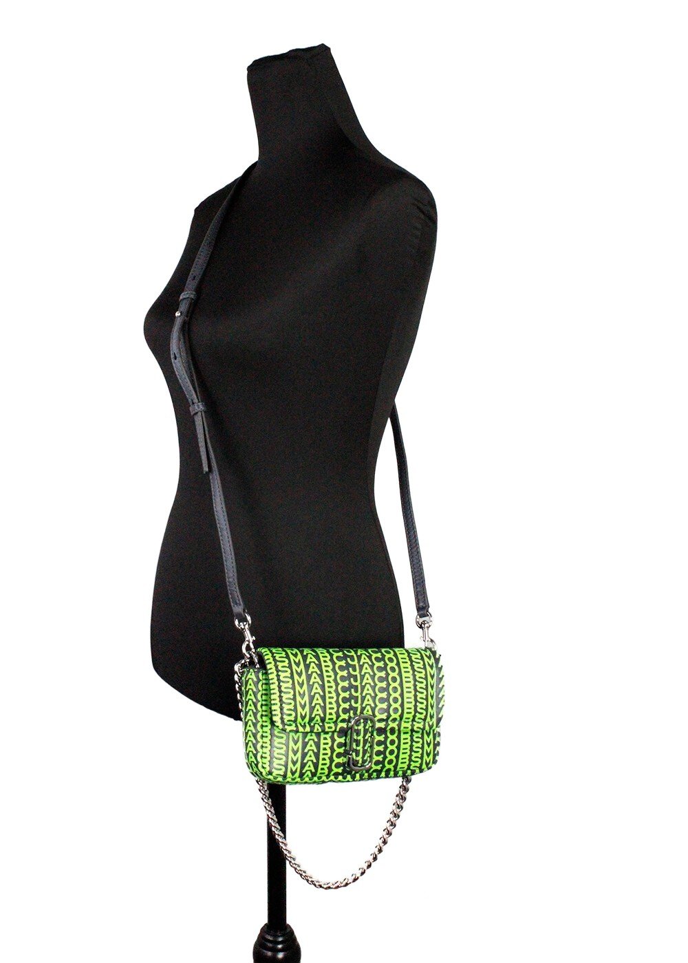 Marc Jacobs Neon Green The Monogram Leather J Marc Mini Shoulder Bag Crossbody - Image 2
