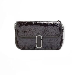 Marc Jacobs The Mini J Marc Shoulder Bag Black Sequined Crossbody Bag