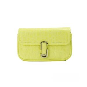 Marc Jacobs The Mini Shoulder Bag Yellow Embossed Leather Crossbody Bag
