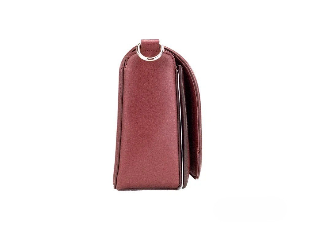 Marc Jacobs Medium Metal Signet Syrah Smooth Leather Flap Crossbody Purse Bag - Image 4