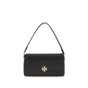 Tory Burch Black Calf Leather Bos Taurus Shoulder Bag